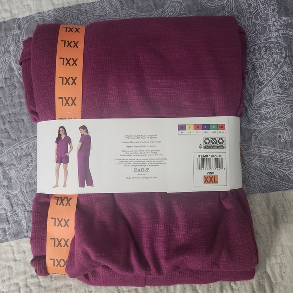 BNWT Carole Hochman US XXL Pink Magenta 3 Piece Crepe Knit PJ Set Comfy Chic - Picture 11 of 11